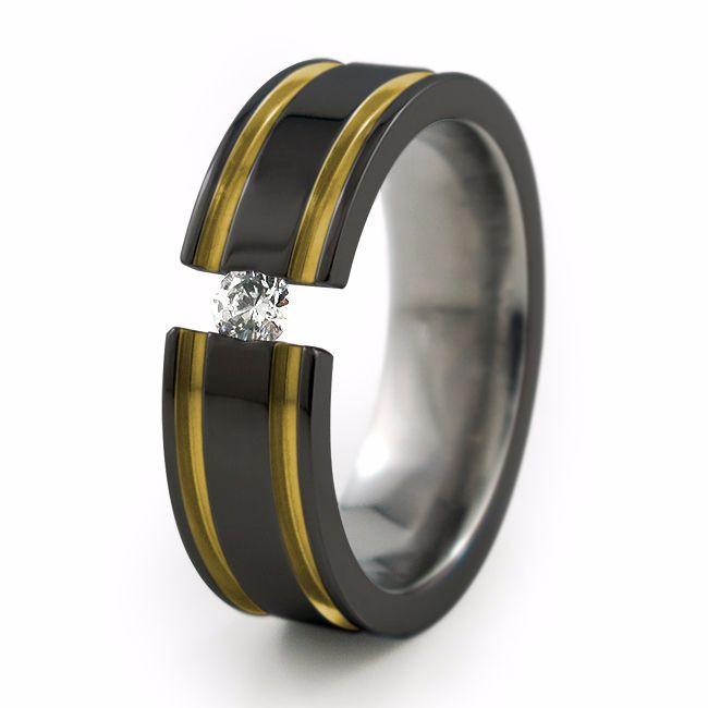 Men's Gold Black Onyx Ring
